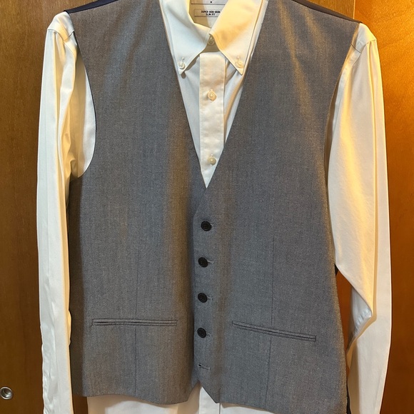 Next Gray and White Vest for Formal Occasions - Picture 1 of 4
